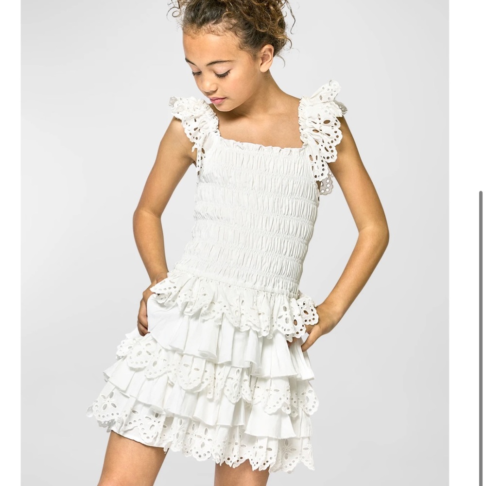 Neiman Marcus Hannah Banana Tiered Eyelet Dress